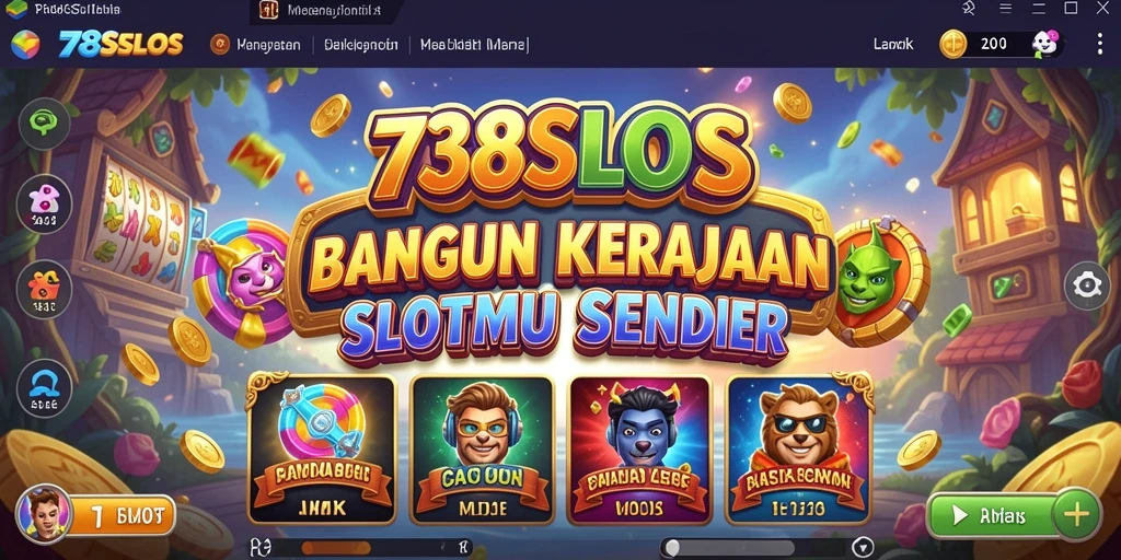 Tampilan gameplay seru di 738SLOTS saat membangun kasino impian.