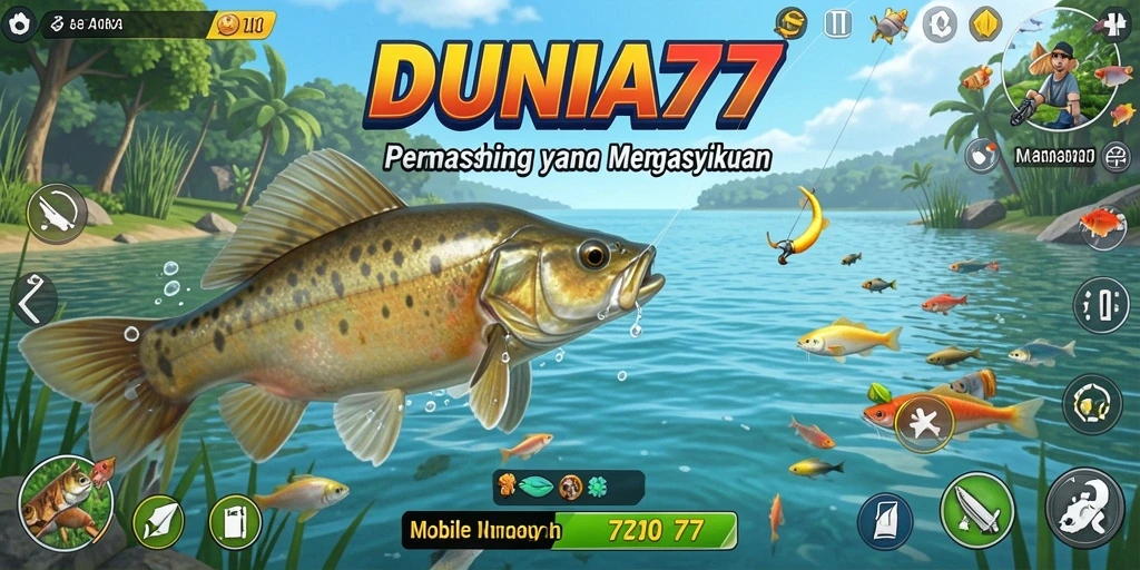 Tangkapan ikan besar dalam gameplay DUNIA77 yang mendebarkan.