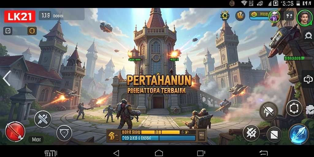 Tampilan gameplay LK21 dalam aksi Tower Defense yang mendebarkan.