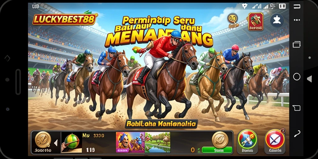 Tampilan gameplay balap seru di LUCKYBEST88 dengan mobil berkecepatan tinggi.