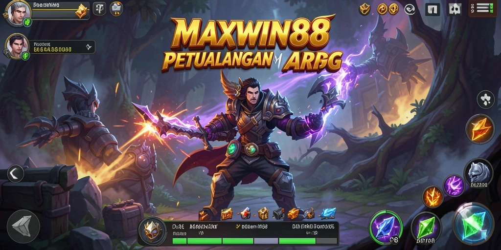 Tangkapan layar utama game MAXWIN88 menampilkan aksi seru dalam pertempuran ARPG.