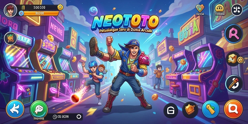 Tampilan gameplay NEOTOTO yang seru dan menantang di dunia Arcade.