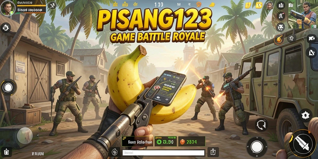 Gameplay seru PISANG123 dalam aksi Battle Royale.