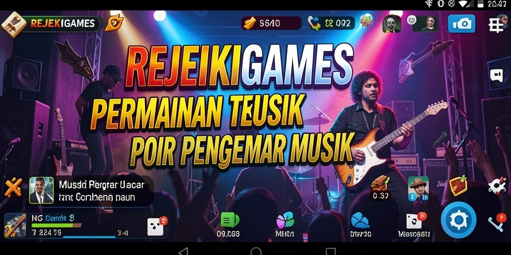 Tampilan asyik saat bermain REJEKIGAMES dengan ritme musik.