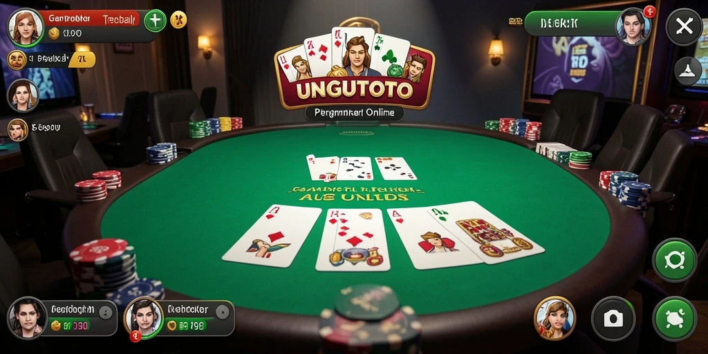 Tampilan gameplay yang menarik dari UNGUTOTO dengan suasana poker yang autentik.