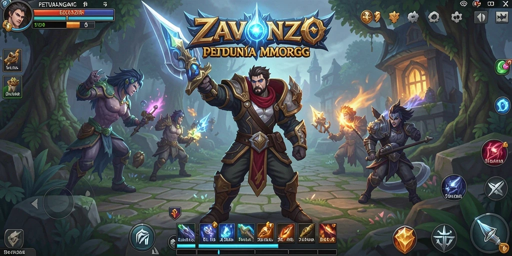 Screenshot menampilkan aksi pertarungan seru dalam dunia ZAVONZO.
